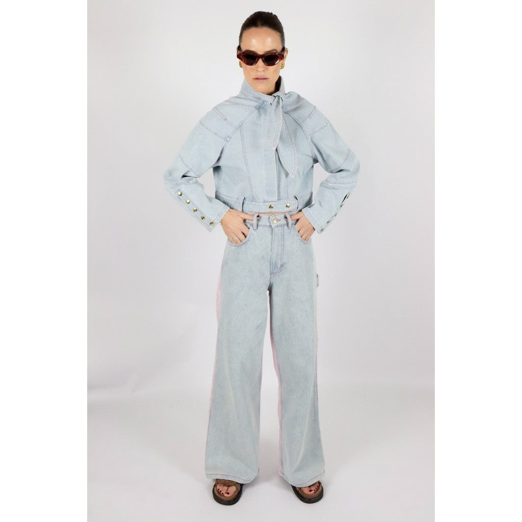 AMANDINE EVE BLOUSES BLUE/PINK