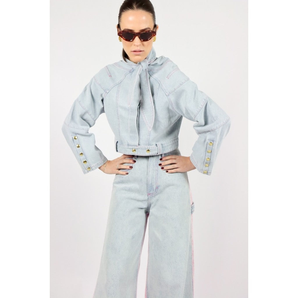 AMANDINE EVE BLOUSES BLUE/PINK